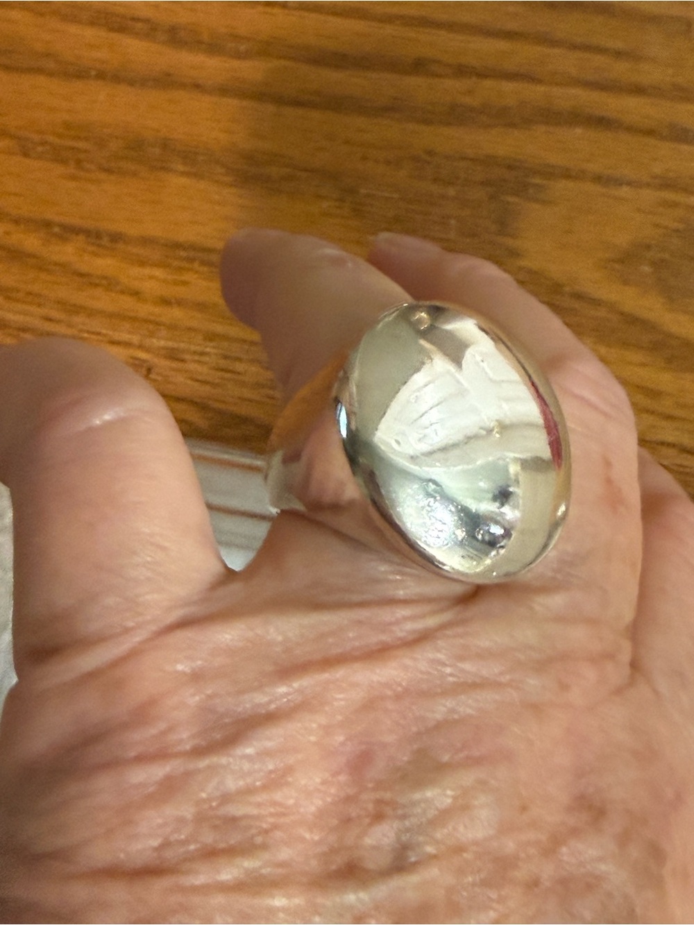 Sterling Silver 925 Flat Dome Ring Fits 7.5 to 8 Big Statement 12.51 Grams